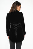 30160 Black Velvet Tailed Jacket with Linen