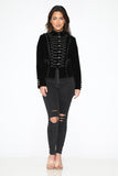 30160 Black Velvet Tailed Jacket with Linen