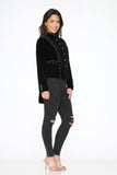 30160 Black Velvet Tailed Jacket with Linen