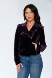 30280 Purple Velvet Moto Jacket