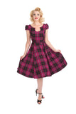 3109 Purple Plaid Swing Dress