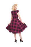 3109 Purple Plaid Swing Dress