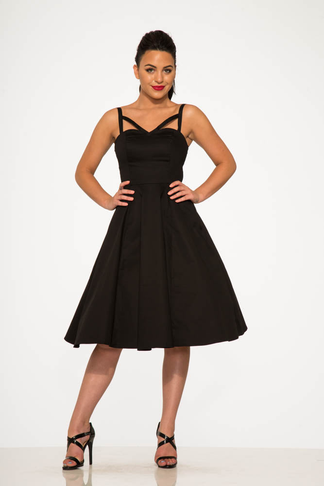 3162 Rhiannon In Black Swing Dress