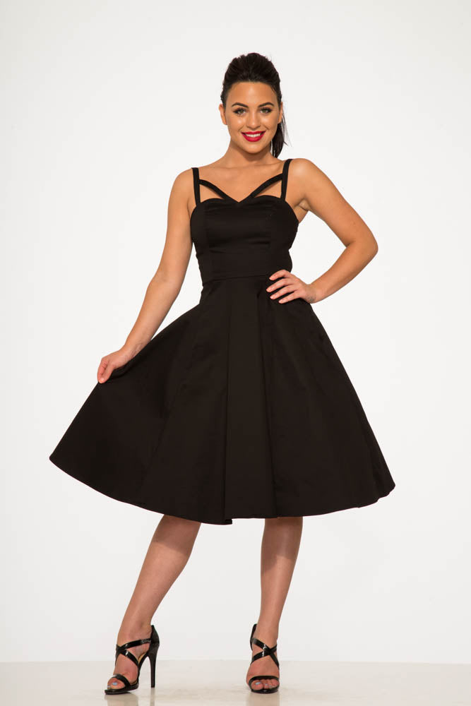 3162 Rhiannon In Black Swing Dress