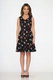 3231 Black Swallow Swing Dress