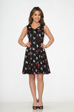 3231 Black Swallow Swing Dress