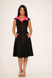 3311 Black Pink Diablo Swing Dress