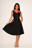 3311 Black Pink Diablo Swing Dress