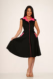 3311 Black Pink Diablo Swing Dress