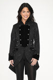 34400 Black Brocade Pirtate Women's Coat