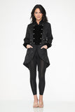 34400 Black Brocade Pirtate Women's Coat