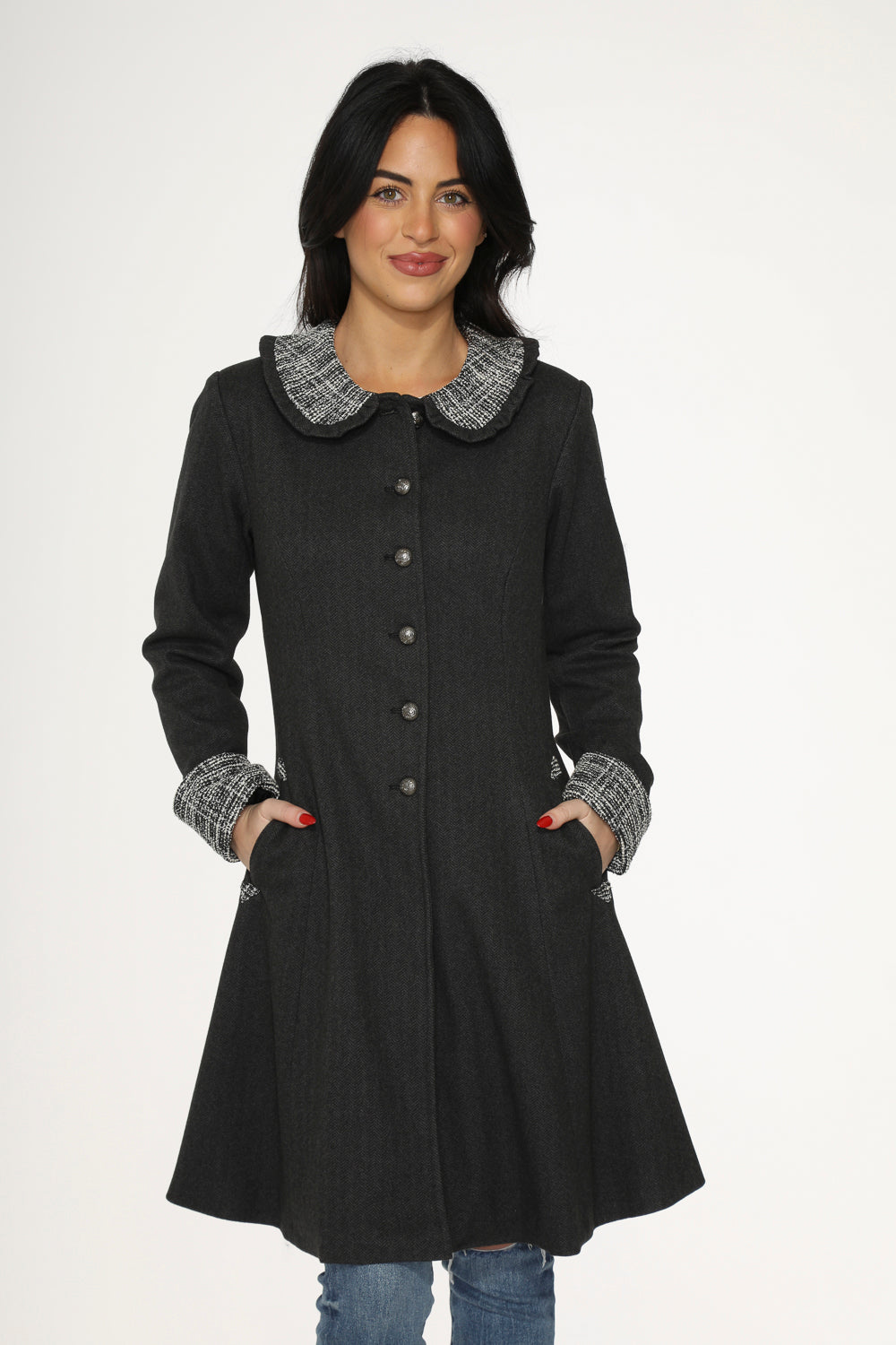 34521 Black Swing Coat