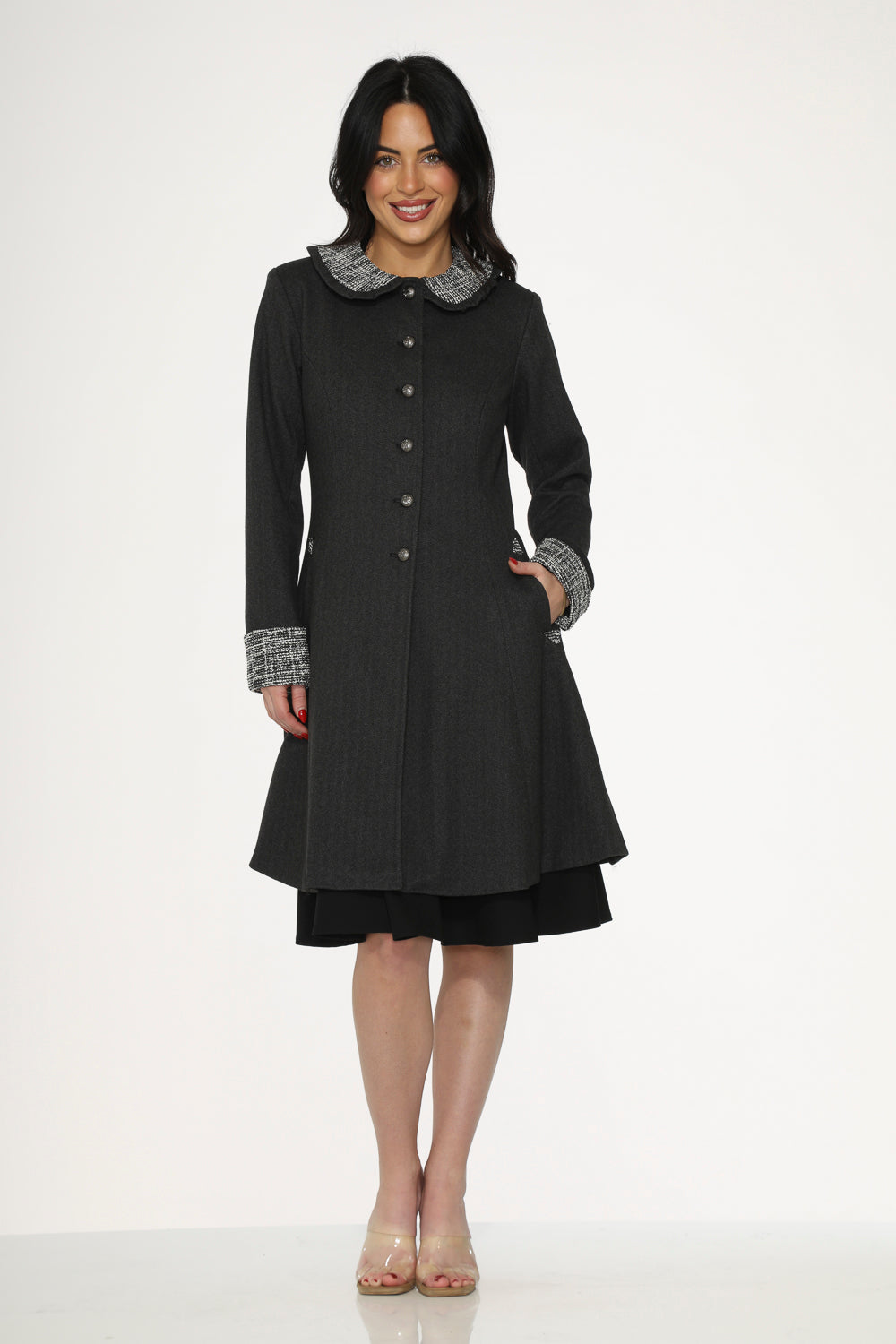 34521 Black Swing Coat