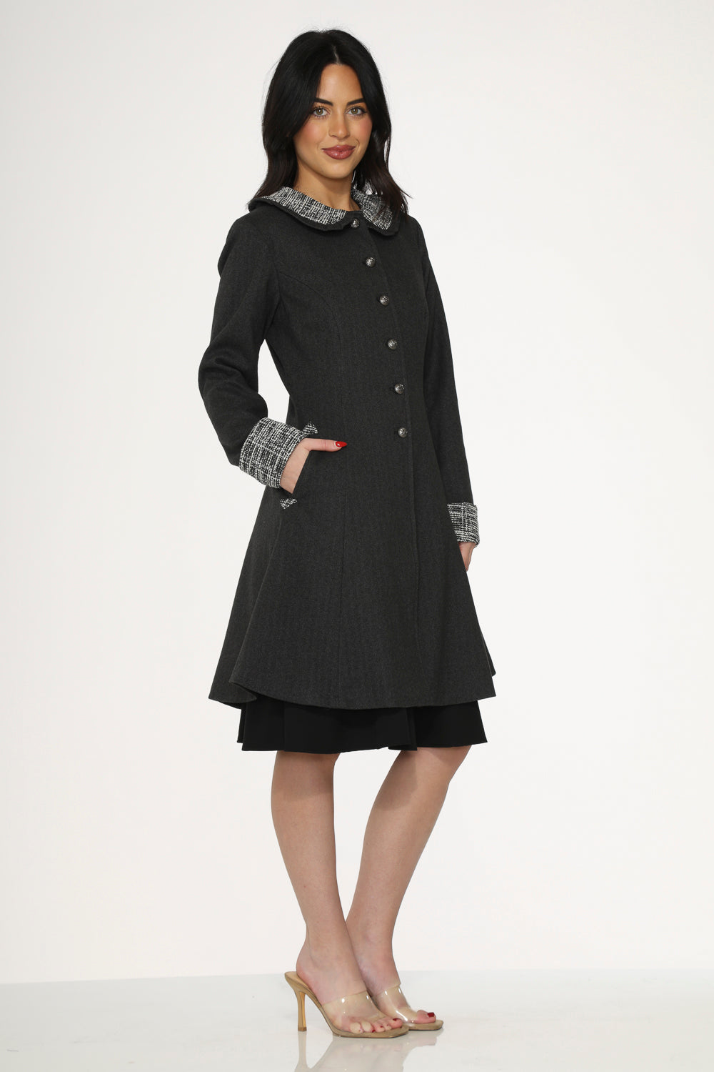34521 Black Swing Coat