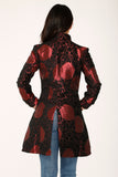 34640 Red Brocade HiLo Coat