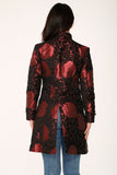 34640 Red Brocade HiLo Coat