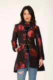 34640 Red Brocade HiLo Coat