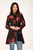 34640 Red Brocade HiLo Coat