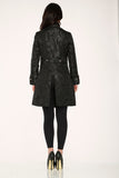 34651 Black Brocade Womens Coat