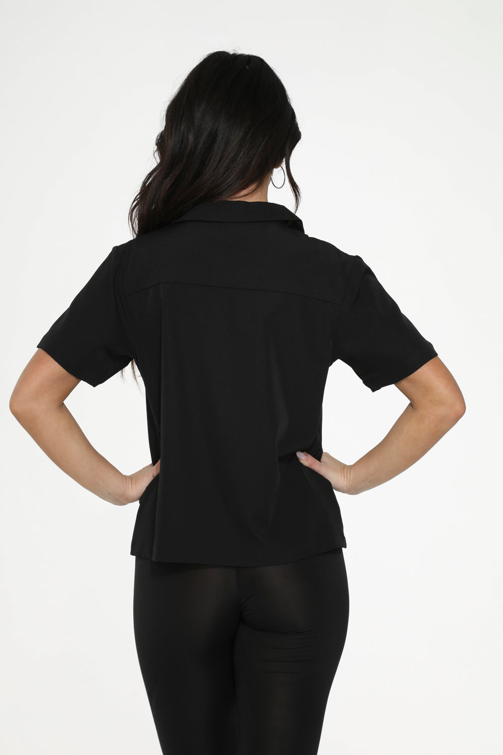 37100 Black White Embroidered Poodle Top