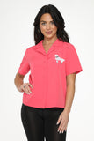 37101 Hot Pink with White Emroidered Poodle Top