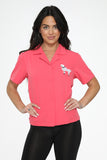 37101 Hot Pink with White Emroidered Poodle Top