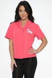 37101 Hot Pink with White Emroidered Poodle Top