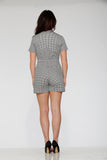 40230 Black White Gingham Romper