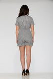 40230 Black White Gingham Romper