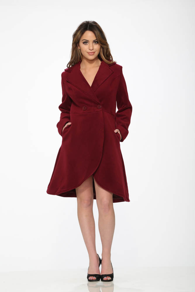 BU4124 Katherine Coat in Burgundy