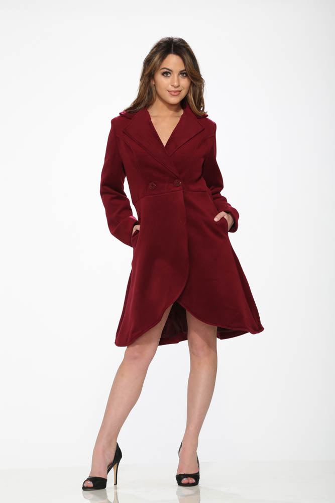 BU4124 Katherine Coat in Burgundy