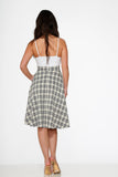 49280 Off White Plaid Swing Skirt