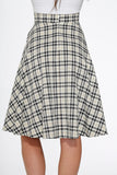 49280 Off White Plaid Swing Skirt