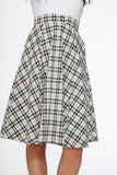 49280 Off White Plaid Swing Skirt