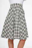 49280 Off White Plaid Swing Skirt