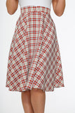 49282 Red Plaid Swing Skirt