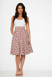 49282 Red Plaid Swing Skirt