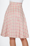 49283 Pink Plaid Swing Skirt