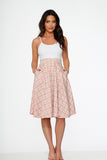 49283 Pink Plaid Swing Skirt
