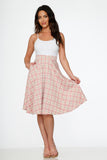 49283 Pink Plaid Swing Skirt