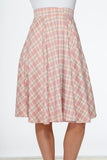 49283 Pink Plaid Swing Skirt