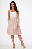 49283 Pink Plaid Swing Skirt