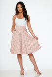 49283 Pink Plaid Swing Skirt