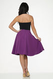 49373 Purple Black Embroidered Poodle Swing Skirt