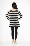 5718 Black White Stripe Sweater