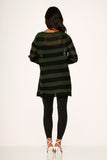 5720 Black Green Stripe Sweater