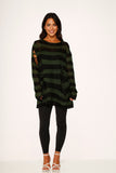 5720 Black Green Stripe Sweater