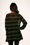 5720 Black Green Stripe Sweater