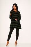 5720 Black Green Stripe Sweater