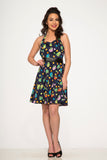 6376 Blue Arcade Halter Dress